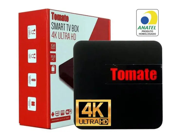 LANÇAMENTO 2025 - SMART TV ANDROID 4K ULTRA - TOMATE HOMOLOGADO- Smart Tv Box Streaming Android Tv 4k Para Netflix, Youtube