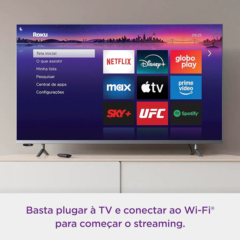 Roku Express | Dispositivo de streaming para TV HD/Full HD compatível com Alexa, Siri e Google. Inclui Cabo HDMI Premium